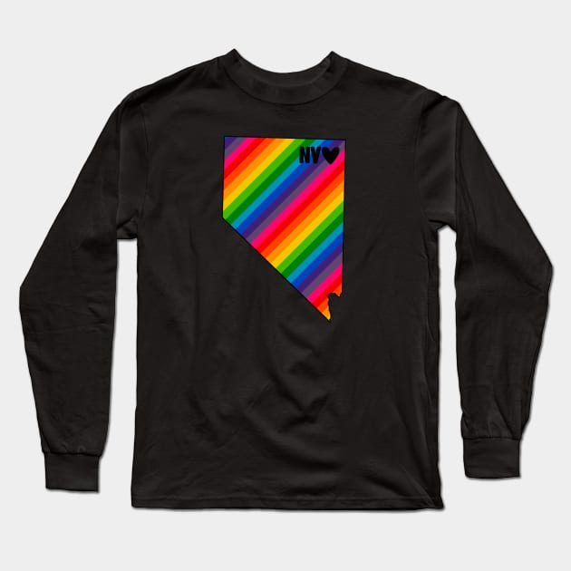 USA States: Nevada (rainbow) Long Sleeve T-Shirt by LetsOverThinkIt